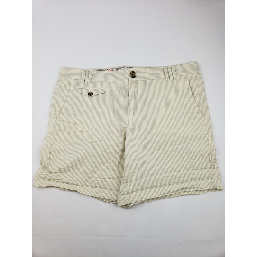 Banana Republic Womens Chino Shorts Size 12 Color Gray Yellow Summer Beach Wear